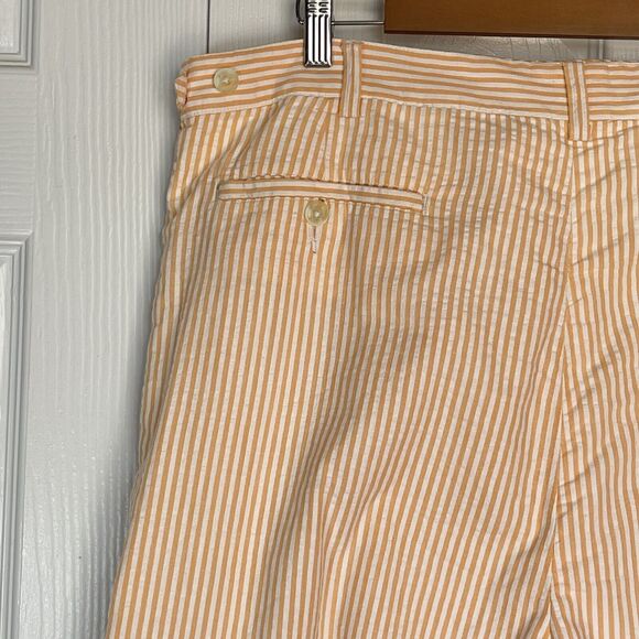 Men’s Shorts Size 38 Cotton Orange Pleated James Tattersall - Picture 16 of 16